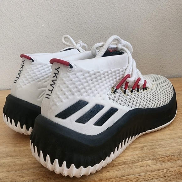 Adidas Mens Dame 4 Basketball Shoes Sneakers Lace Up Low Top White Black Size 7 main image 13